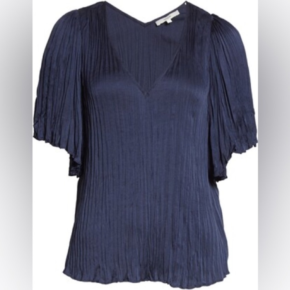 Vince Flutter Sleeve Crushed Satin Top never worn